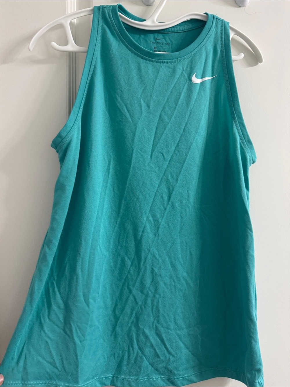 Nike Teal Blue Athletic Tank with White Swoosh